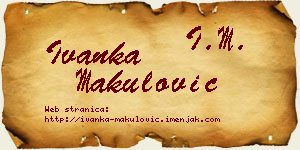 Ivanka Makulović vizit kartica